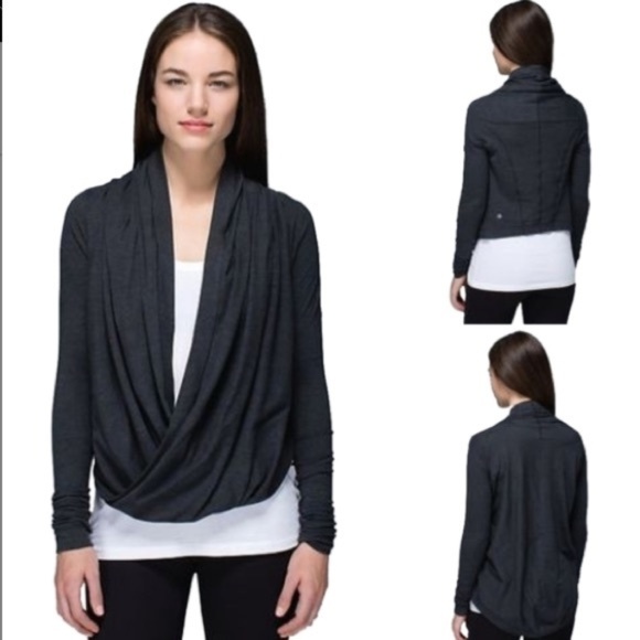 lululemon athletica Sweaters - LULULEMON Iconic Wrap Heathered Black